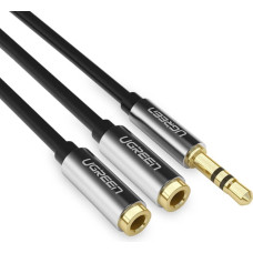 Ugreen AV123 headphone cable 3.5 mm minijack (male) - 2x 3.5 mm minijack (female) - black