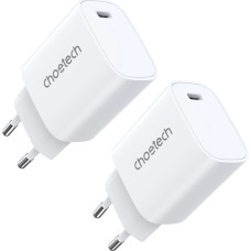 Choetech charger set Q5004 20W PD iPhone 12/13 white (2pcs)