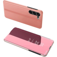 Hurtel Clear View Case cover for Samsung Galaxy S23 cover with a flap pink