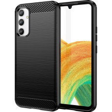 Hurtel Carbon Case case for Samsung Galaxy A34 5G flexible silicone carbon cover black