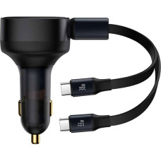 Baseus Car charger 2in1 33W 2x USB C (male) Baseus Enjoyment - black