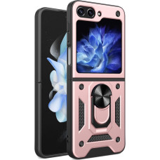 Hurtel Hybrid Armor Camshield Case for Z Flip 5 5G with Camera Protector - Pink