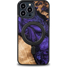 Bewood Wood and Resin Case for iPhone 13 Pro Max MagSafe Bewood Unique Violet - Purple and Black