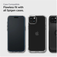 Spigen TEMPERED GLASS Spigen ALM GLASS FC 2-PACK IPHONE 15 PLUS BLACK