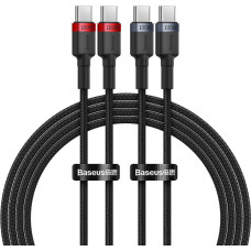 Baseus Cafule USB-C / USB-C 100W cable 2 m - red-black and black-gray (2 pcs.)