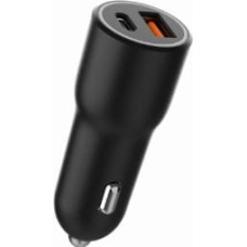 Gembird Auto lādētājs Gembird USB Type-C + USB Type-A Black