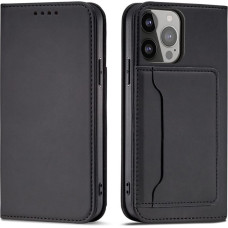 Hurtel Magnet Card Case for Samsung Galaxy S23 flip cover wallet stand black