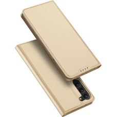 Dux Ducis Skin Pro Case for Samsung Galaxy S23+ Flip Card Wallet Stand Gold