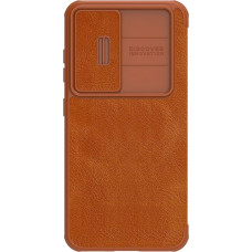 Nillkin Qin Leather Pro Case Case for Samsung Galaxy S23+ Cover with Flip Camera Protector Brown