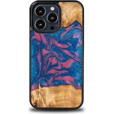 Bewood Unique Vegas wood and resin case for iPhone 13 Pro - pink and blue