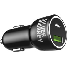 Silver Monkey SMA078 car charger 1xUSB-C 1xUSB-A 45W PD QC - black