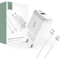 Tech-Protect C20W USB-C PD 20W / USB-A QC 3.0 network charger with USB-C / Lightning cable - white