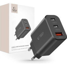 Tech-Protect NC30W network charger 2x USB-C PD 30W / USB-A QC 3.0 - black