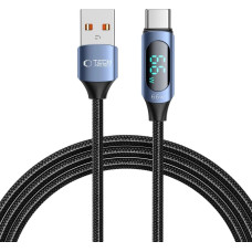 Tech-Protect UltraBoost Cable with LED Display USB-C / USB-A 66W 6A 2m - Blue