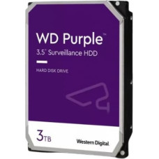 Western Digital HDD Video Surveillance WD Purple 3TB CMR, 3.5'', 256MB, SATA 6Gbps, TBW: 180