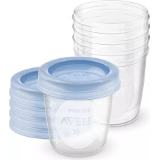 Philips Avent trauki ar vāciņiem krūts piena/ēdiena uzglabāšanai 180 ml (5gab) - SCF619/05