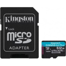 Kingston 512GB microSDXC Canvas Go Plus 170R A2 U3 V30 Card + ADP, EAN: 740617301328