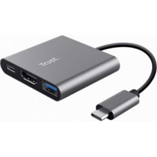 Trust Dokstacija Trust Dalyx 3-in-1 Multiport USB-C Grey