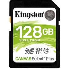 Kingston 128GB SDXC Canvas Select Plus 100R C10 UHS-I U3 V30, EAN: 740617298055