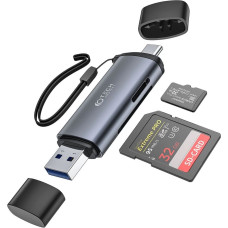 Tech-Protect Czytnik Tech-Protect UltraBoost kart SD / micro SD ze złączami USB-C / USB-A - szary