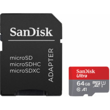 Sandisk Atmiņas karte SanDisk Ultra microSD 64GB + SD Adapter