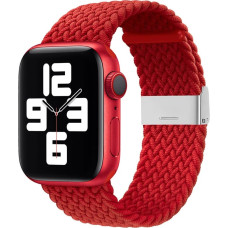 Hurtel Strap Fabric Band for Watch Ultra / 9 / 8 / 7 / 6 / SE / 5 / 4 / 3 / 2 (49mm / 45mm / 44mm / 42mm) Braided Fabric Strap Watch Bracelet Red