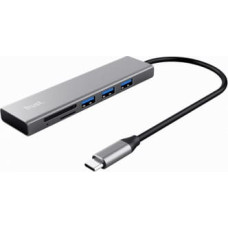 Trust Dokstacija Halyx Fast USB-C Hub & Card Reader Silver