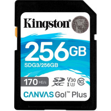 Kingston 256GB SDXC Canvas Go Plus 170R C10 UHS-I U3 V30, EAN: 740617301519