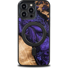 Bewood Etui z drewna i żywicy na iPhone 15 Pro Max MagSafe Bewood Unique Violet - fioletowo-czarne