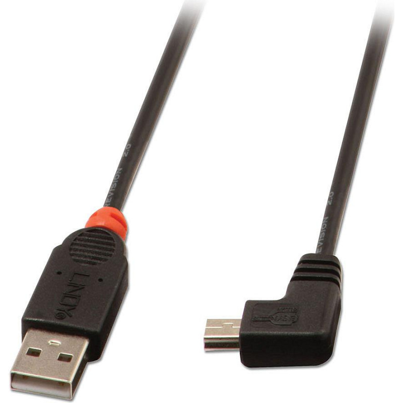 Lindy CABLE USB2 A TO MINI-B 0.5M/90 DEGREE 31970 LINDY