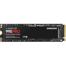 Samsung SSD||990 PRO|1TB|M.2|PCIE|NVMe|MLC|Write speed 6900 MBytes/sec|Read speed 7450 MBytes/sec|2.3mm|TBW 600 TB|MTBF 1500000 hours|MZ-V9P1T0BW