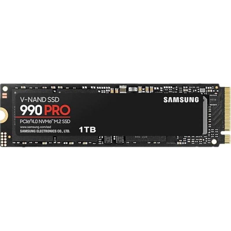 Samsung SSD||990 PRO|1TB|M.2|PCIE|NVMe|MLC|Write speed 6900 MBytes/sec|Read speed 7450 MBytes/sec|2.3mm|TBW 600 TB|MTBF 1500000 hours|MZ-V9P1T0BW