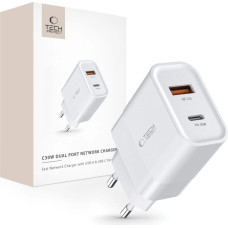 Tech-Protect C30W USB-C PD 30W / USB-A QC 3.0 network charger - white