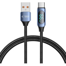 Tech-Protect UltraBoost Cable with LED Display USB-C / USB-A 66W 6A 1m - Blue