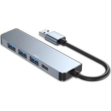 Tech-Protect HUB Tech-Protect V0 5in1 USB-A - USB-A 3.0 / 3x USB-A 2.0 / USB-C - gray