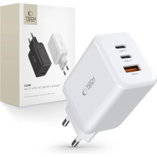 Tech-Protect C65W network charger 2x USB-C PD 65W / USB-A QC 3.0 - white