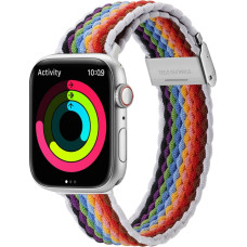 Dux Ducis Strap (Mixture II Version) Apple Watch SE strap, 9, 8, 7, 6, 5, 4, 3, 2, 1 (41, 40, 38 mm) braided strap pale stripes bracelet