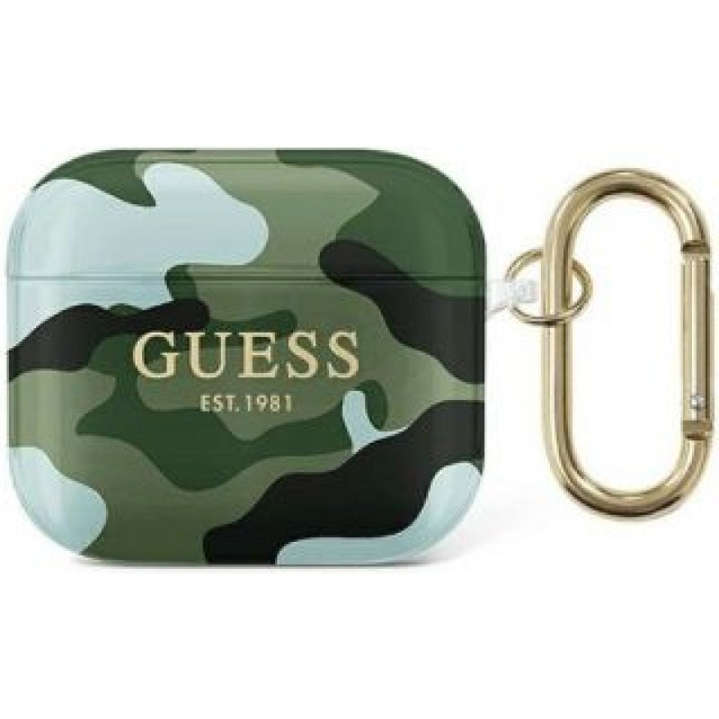 Guess Apple  AirPods 3 cover Camo Collection Green on Black