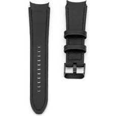 Connect 20mm Silicone Patch Leather Watch Strap (130mm M/L) Black