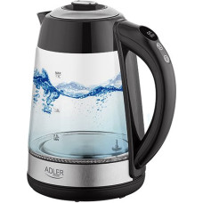 Adler Kettle AD 1285 Electric, 2200 W, 1.7 L, Glass/Stainless steel, 360° rotational base, Grey