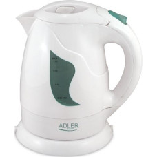 Adler AD 08 Standard kettle, Plastic, White, 850 W, 1 L, 360° rotational base