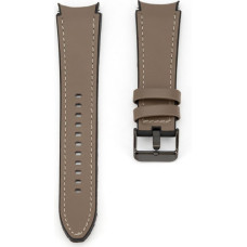 Connect 20mm Silicone Patch Leather Watch Strap (130mm M/L) Taupe