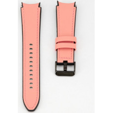 Connect 20mm Silicone Patch Leather Watch Strap (130mm M/L) Pink