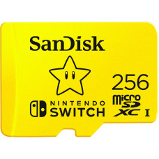 Sandisk microSDXC card for Nintendo Switch 256GB, up to 100MB/s Read, 60MB/s Write, U3, C10, A1, UHS-1, EAN: 619659173869