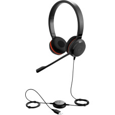 Jabra EVOLVE 30 II MS Stereo USB Headband, Noise cancelling, USB and 3.5 connectivity, with mute-button and volume control on the cord, with leather ear cushion, Microsoft optimized