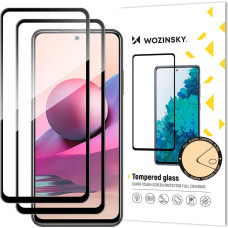 Wozinsky Set of 2x Super Durable Full Glue Tempered Glass Full Screen with Frame Case Friendly Xiaomi Redmi Note 10 / Redmi Note 10S / Redmi Note 11 Global / Redmi Note 11S Global Black