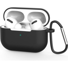 Hurtel Case for AirPods Pro 2 / AirPods Pro silicone soft case for headphones + keychain lobster clasp pendant black (case D)