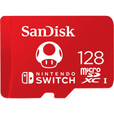 Sandisk microSDXC card for Nintendo Switch 128GB, up to 100MB/s Read, 60MB/s Write, U3, C10, A1, UHS-1, EAN: 619659171520