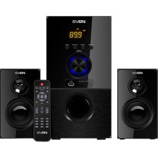 Sven MS-2050 30W+2x12.5W; LED display; Volume front control; USB/SD-card support; Wall mountable satellites; MUTE, SLEEP and ST-BY modes; FM radio; Remote control; Bluetooth