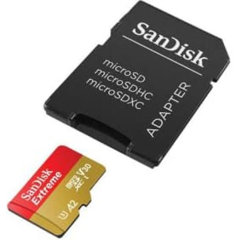 Sandisk Extreme microSDXC 1TB + SD Adapter + 1 year RescuePRO Deluxe up to 190MB/s & 130MB/s Read/Write speeds A2 C10 V30 UHS-I U3, EAN: 619659188474